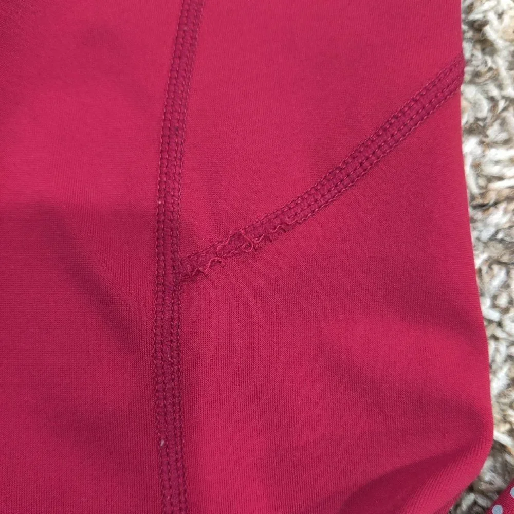 Zyia Active Merlot Pocket Reflective Light n Luxe 7/8 High Rise leggings, sz 6-8 - Picture 7 of 9